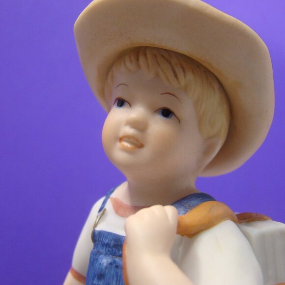 Homco Denim Days School Days Figurine #1513 Kids Boy Girl Americana Vintage tag - Picture 2 of 16